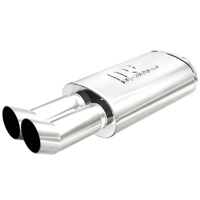 POLISHED STAINLESS MUFFLER WITH TIP