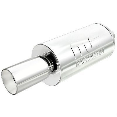 POLISHED STAINLESS MUFFLER WITH TIP