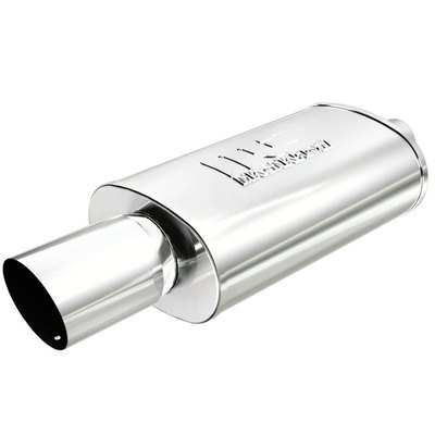 POLISHED STAINLESS MUFFLER WITH TIP