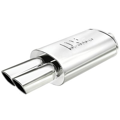 POLISHED STAINLESS MUFFLER WITH TIP