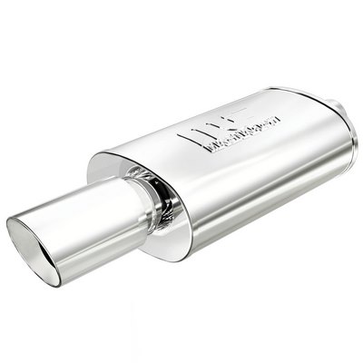 POLISHED STAINLESS MUFFLER WITH TIP