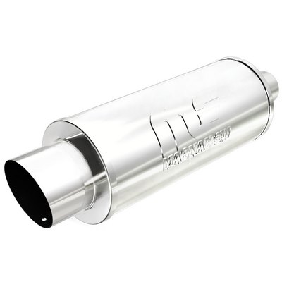 POLISHED STAINLESS MUFFLER WITH TIP