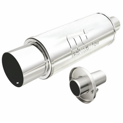 POLISHED STAINLESS MUFFLER WITH TIP