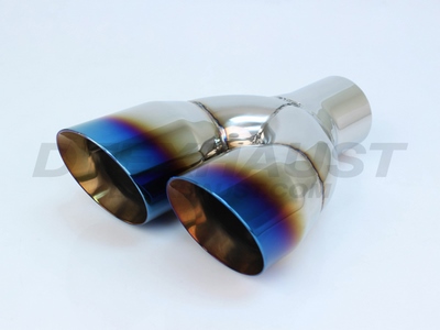DUAL 3.00 DOUBLE WALL ANGLE TIP W/ BLUE FLAME - RIGHT
