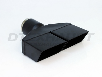 BLACK POWDER COATED DUAL SINGLE WALL SQUARE TIP