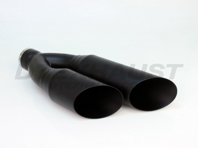 BLACK POWDER COATED 3.50 DUAL SINGE WALL SIDEWAYS TIP ID 2.50