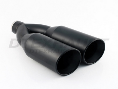 BLACK POWDER COATED 5.00 DUAL SIDE WAY DOUBLE WALL ROLLED EDGE ID 3.00