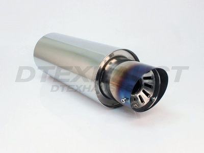 6.00 ROUND ADJUSTABLE SILENCER SLANTED BLUE FLAME