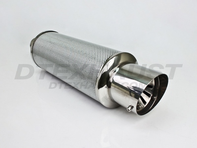 6.00 ROUND SILVER CARBON FIBER W/ ADJUSTABLE SILENCER