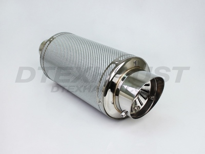 5.00 ROUND SILVER CARBON FIBER W/ ADJUSTABLE SILENCER