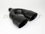 BLACK POWDER COATED DUAL OVAL ROUND DOUBLE WALL