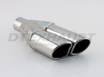 DT-24022DL DUAL SQUARE DOUBLE WALL STAINLESS EXHAUST TIP  2.25" INLET