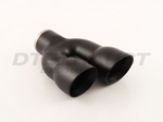 BLACK POWDER COATED DUAL 3.00 DOUBLE WALL STAGGERED ANGLE TIP LEFT