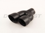 BLACK POWDER COATED DUAL 3.00 DOUBLE WALL STAGGERED ANGLE TIP RIGHT