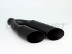 BLACK POWDER COATED 3.50 DUAL SINGLE WALL SIDEWAYS TIP ID 2.25