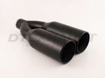 BLACK POWDER COATED 5.00 DUAL DOUBLE WALL PENCIL ROLLED EDGE ID 3.00