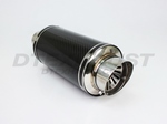 5.00 ROUND BLACK CARBON FIBER W/ ADJUSTABLE SILENCER